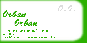 orban orban business card